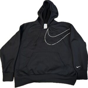 Nike Black Hoodie with White Swoosh